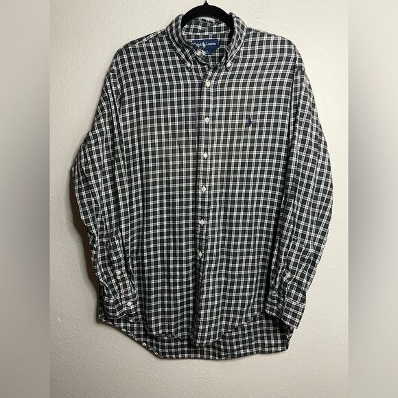 Polo by Ralph Lauren "Blake" Black and white Button-Down L  Shirt - Picture 1 of 5